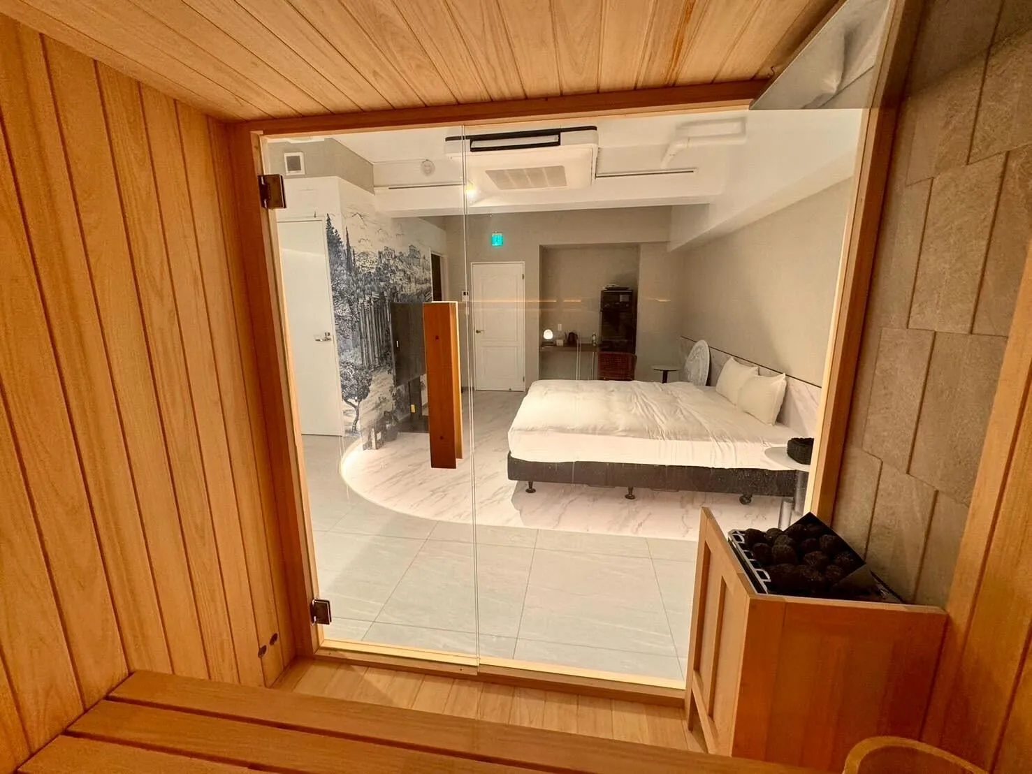 Sauna interior detail