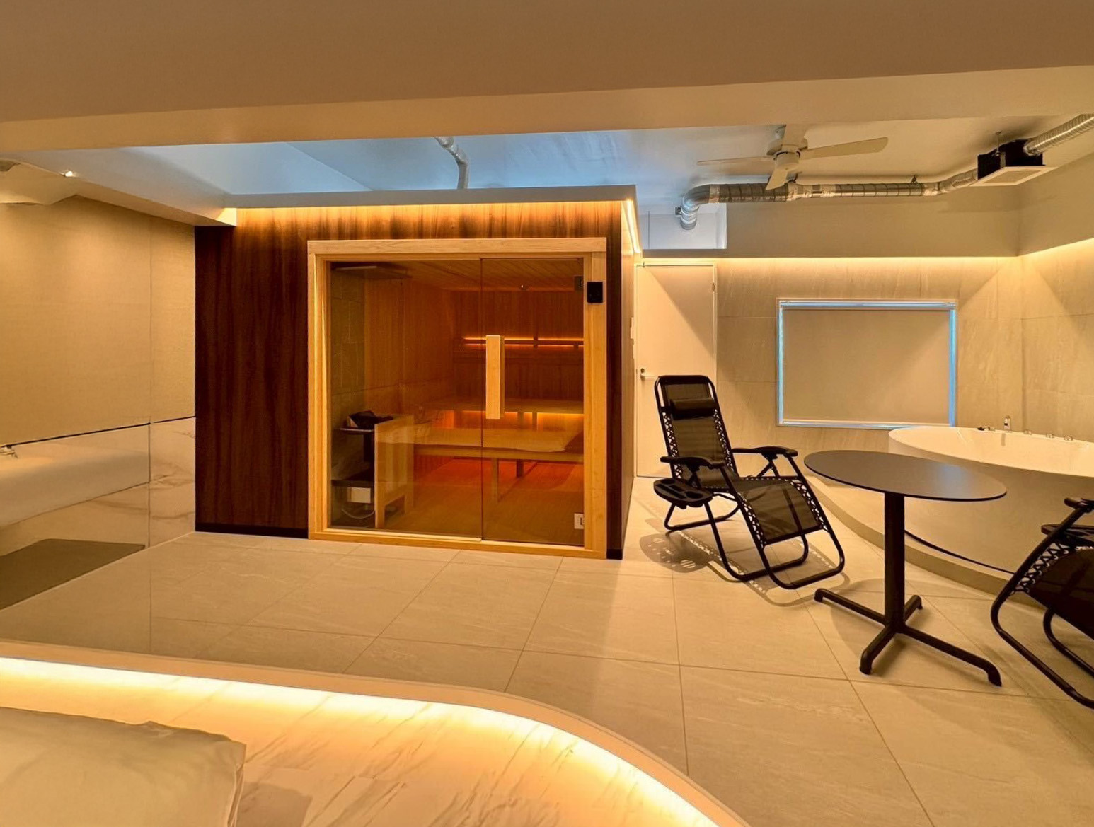 Luxury sauna installation main view