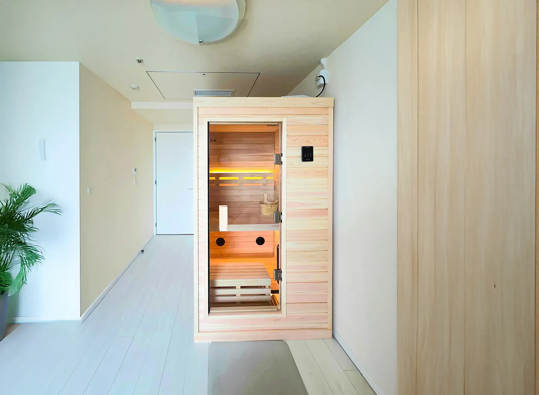 Luxury sauna installation main view