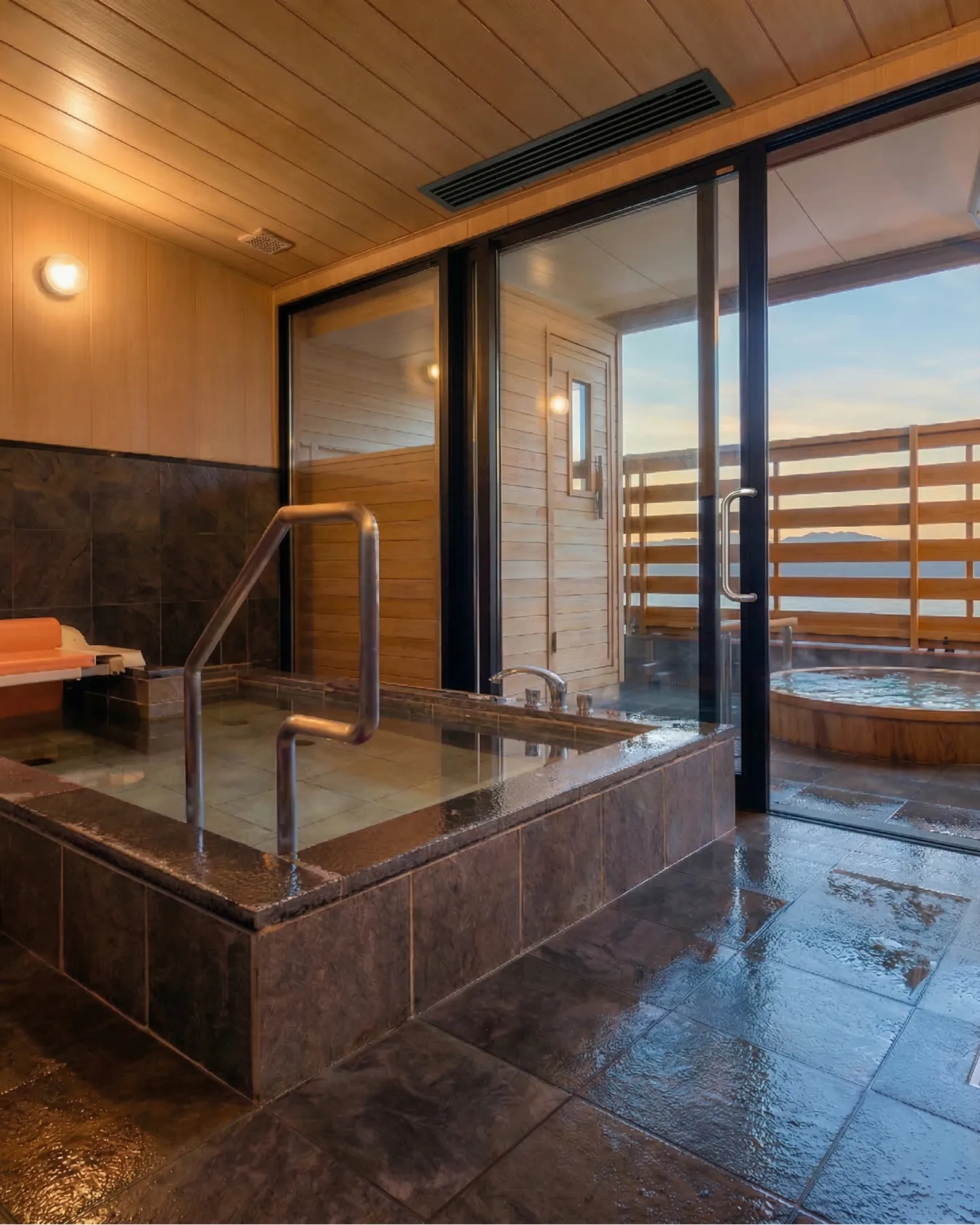 Luxury sauna installation main view